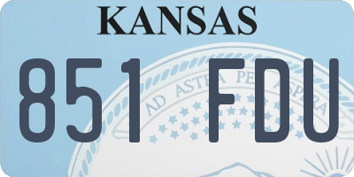 KS license plate 851FDU