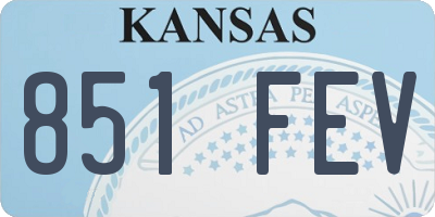 KS license plate 851FEV