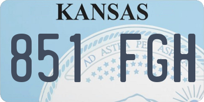 KS license plate 851FGH