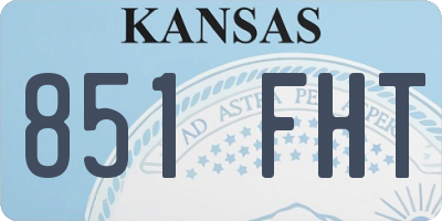 KS license plate 851FHT