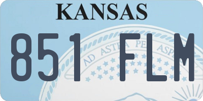 KS license plate 851FLM