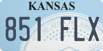 KS license plate 851FLX