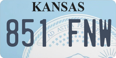 KS license plate 851FNW