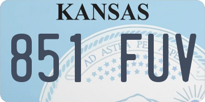 KS license plate 851FUV