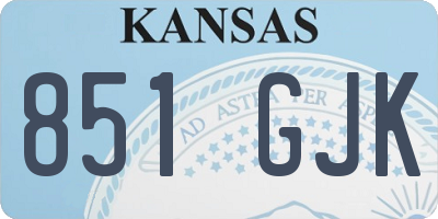 KS license plate 851GJK