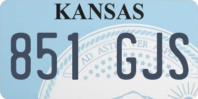 KS license plate 851GJS