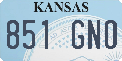 KS license plate 851GNO