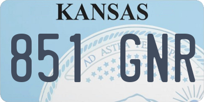 KS license plate 851GNR