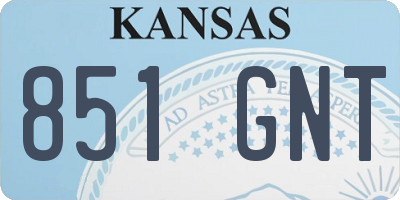 KS license plate 851GNT
