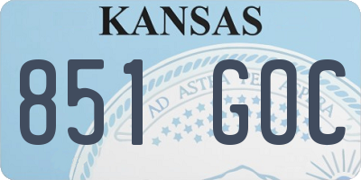 KS license plate 851GOC