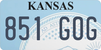 KS license plate 851GOG