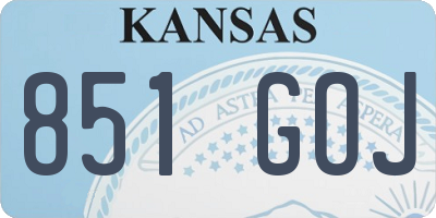 KS license plate 851GOJ