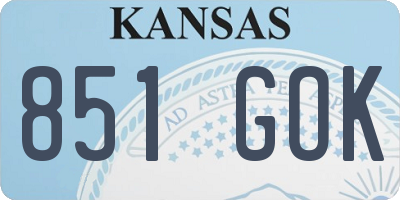 KS license plate 851GOK