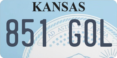 KS license plate 851GOL