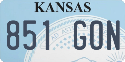 KS license plate 851GON