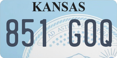 KS license plate 851GOQ