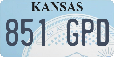 KS license plate 851GPD