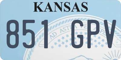 KS license plate 851GPV