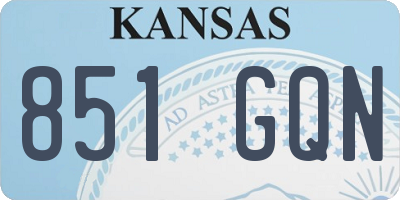 KS license plate 851GQN