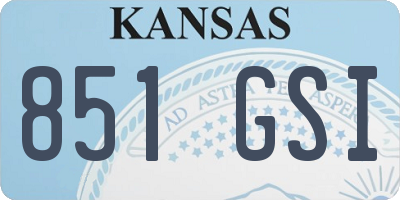 KS license plate 851GSI