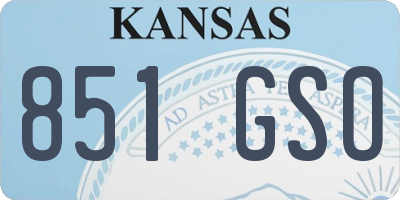 KS license plate 851GSO