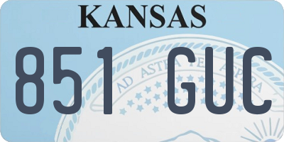 KS license plate 851GUC