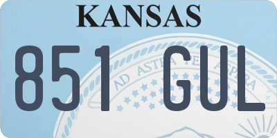 KS license plate 851GUL