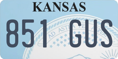 KS license plate 851GUS