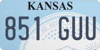 KS license plate 851GUU