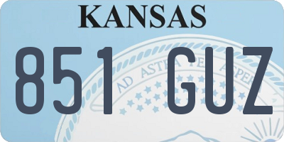 KS license plate 851GUZ