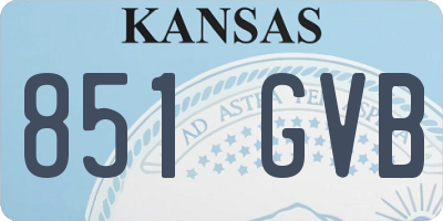 KS license plate 851GVB