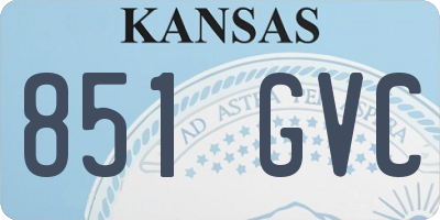 KS license plate 851GVC