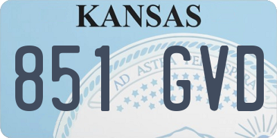 KS license plate 851GVD