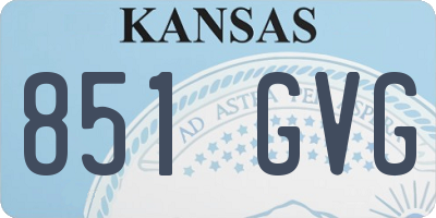 KS license plate 851GVG