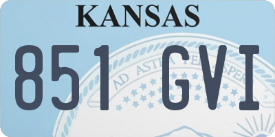 KS license plate 851GVI