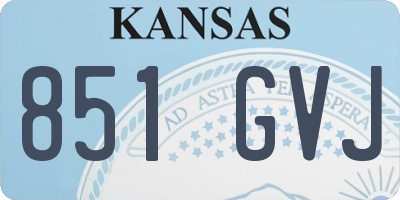 KS license plate 851GVJ