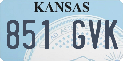 KS license plate 851GVK