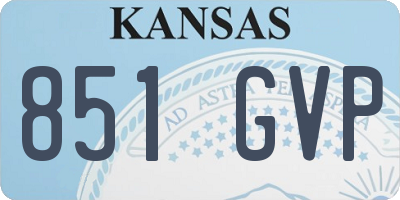 KS license plate 851GVP