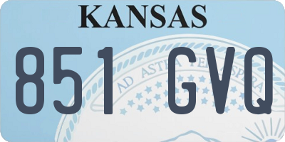 KS license plate 851GVQ