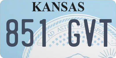 KS license plate 851GVT