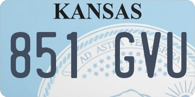 KS license plate 851GVU