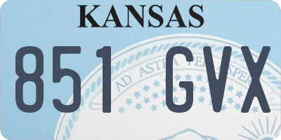 KS license plate 851GVX