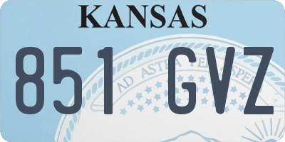 KS license plate 851GVZ