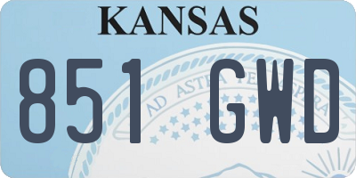 KS license plate 851GWD