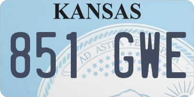 KS license plate 851GWE