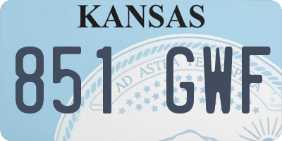 KS license plate 851GWF