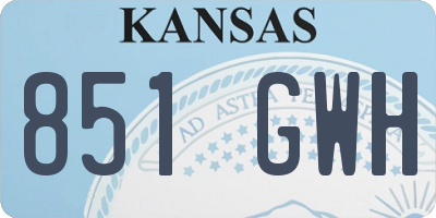 KS license plate 851GWH