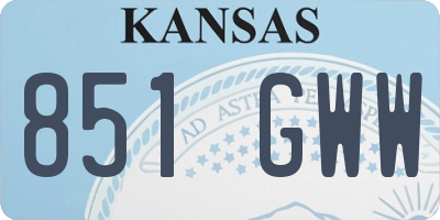 KS license plate 851GWW
