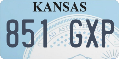 KS license plate 851GXP