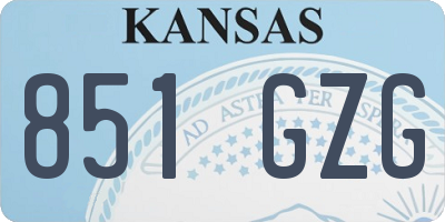 KS license plate 851GZG